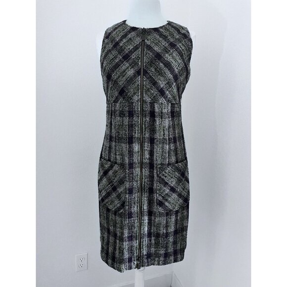 W By Worth Wool Plaid Dress Pockets NEW size 8 Full Zipper Academia Preppy Lined - Picture 5 of 14